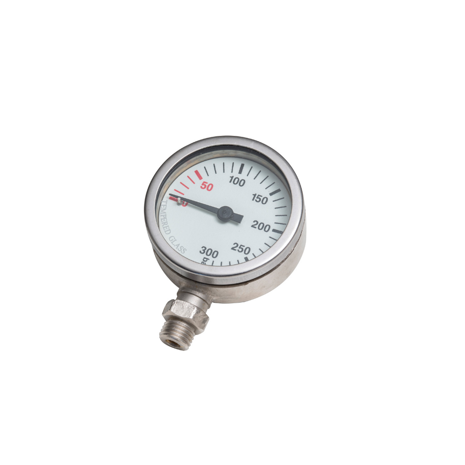 Manometro 0-300 Bar in Ottone Nichelato (ø 52-53 mm)