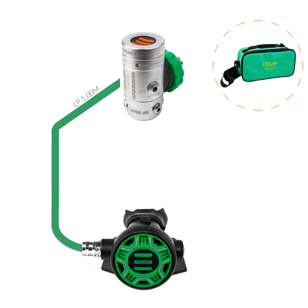 R2 REC1 100% O2 Set - DIN 26x2 Oxygen clean