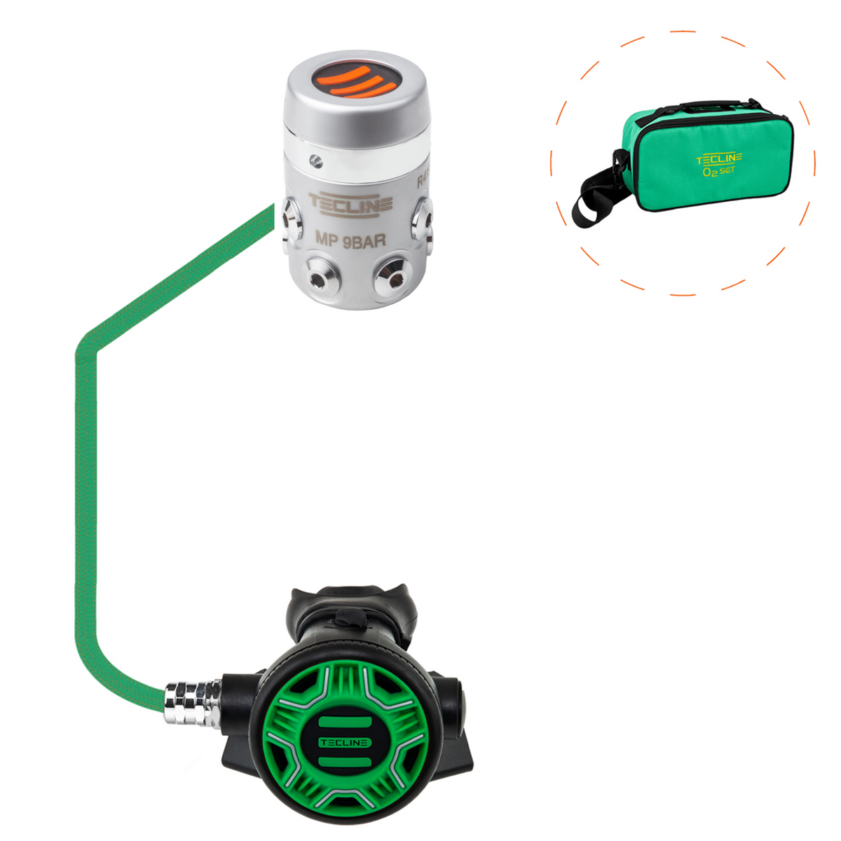 R4 REC1 100% O2 Set - DIN 26x2 Oxygen clean