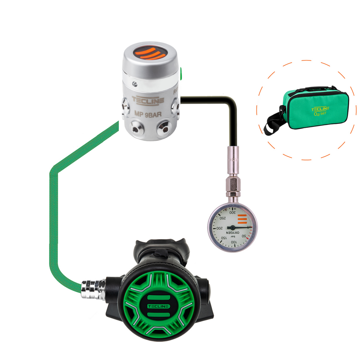 R4 REC1 + SPG 100% O2 Set - DIN 26x2 Oxygen clean