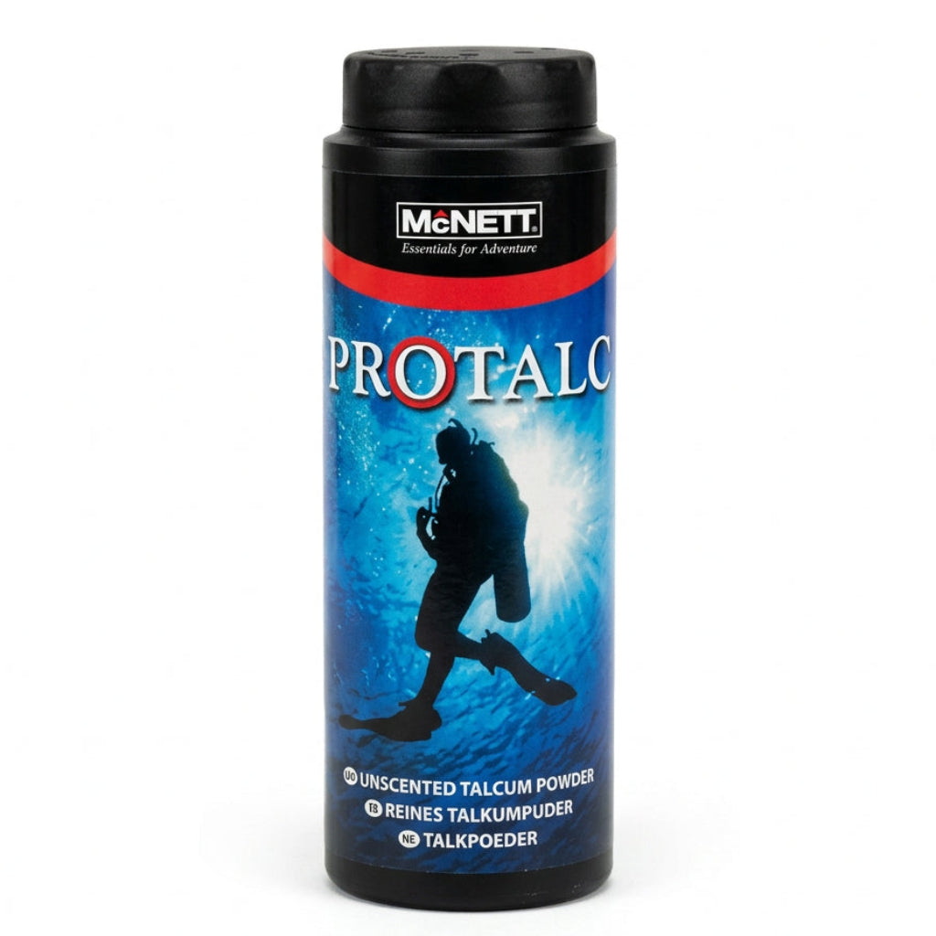 Talc for wetsuits