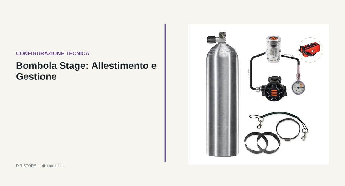 Bombola stage TECLINE S80 con imbraco ed erogatore - configurazione tecnica DIR Store