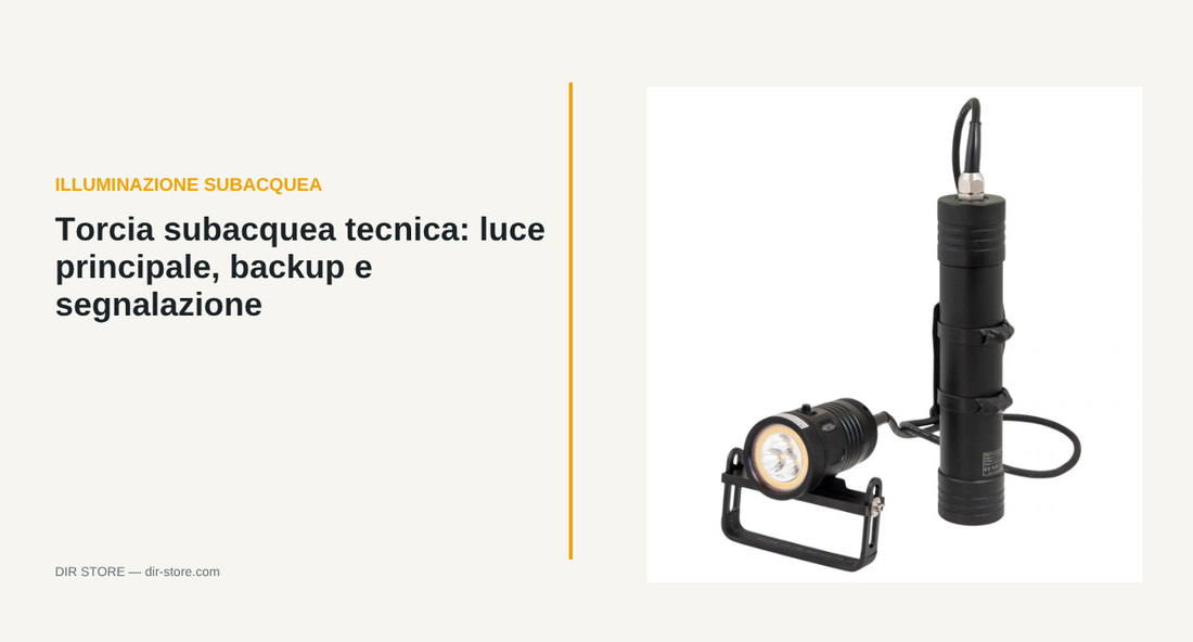 Torcia subacquea tecnica a canister TecStar ONE Tecline, immagine hero articolo DIR Store