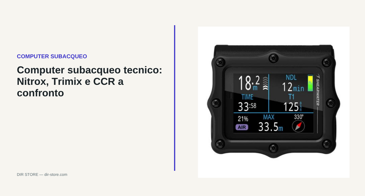 Shearwater Perdix 3, computer subacqueo tecnico per immersioni nitrox, trimix e CCR