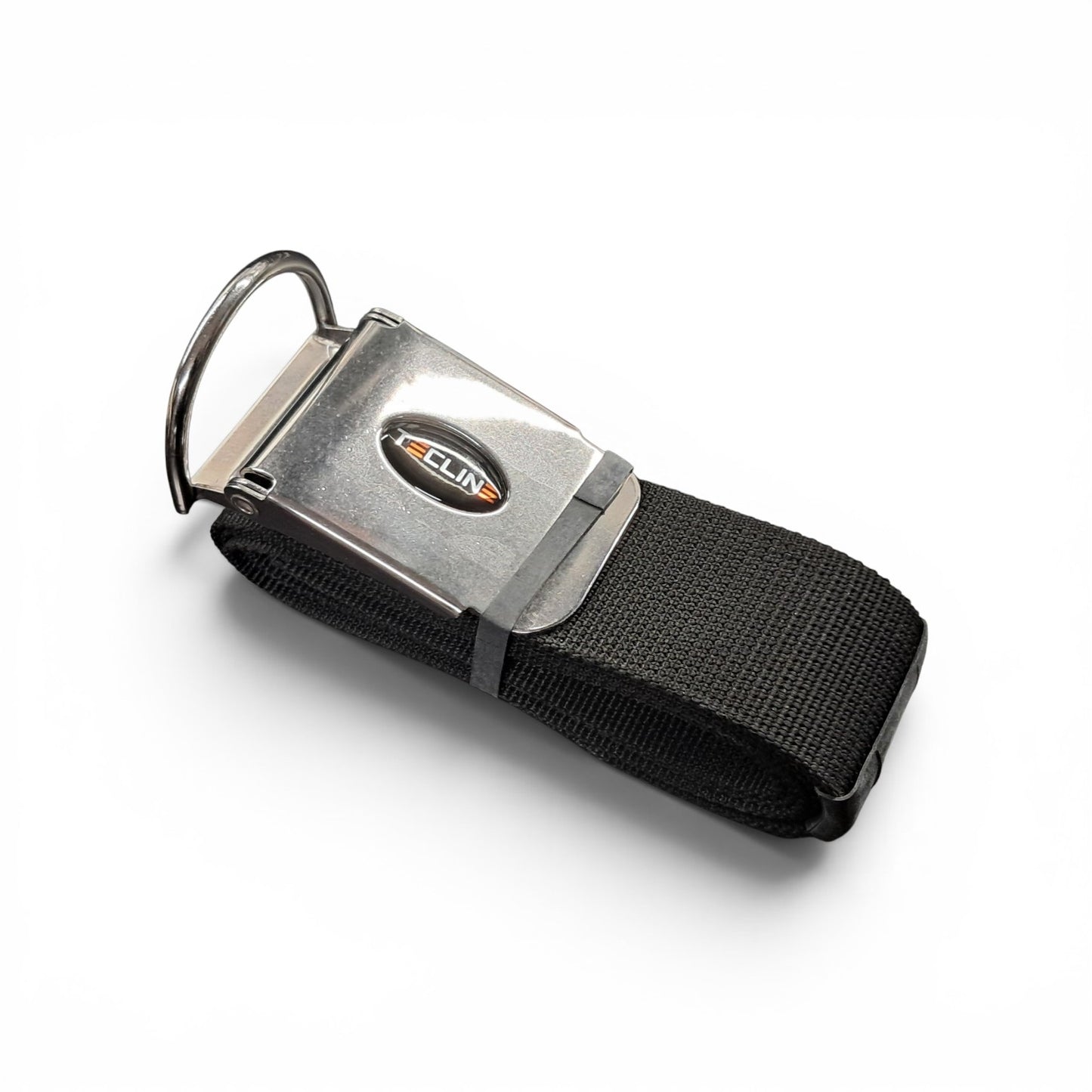 Cintura Pesi Tecline con Fibbia Inox, D-Ring e Logo