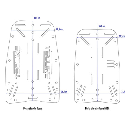 Piastra MIDI in Alluminio 3 mm (Peso 0,60 kg) Tecline