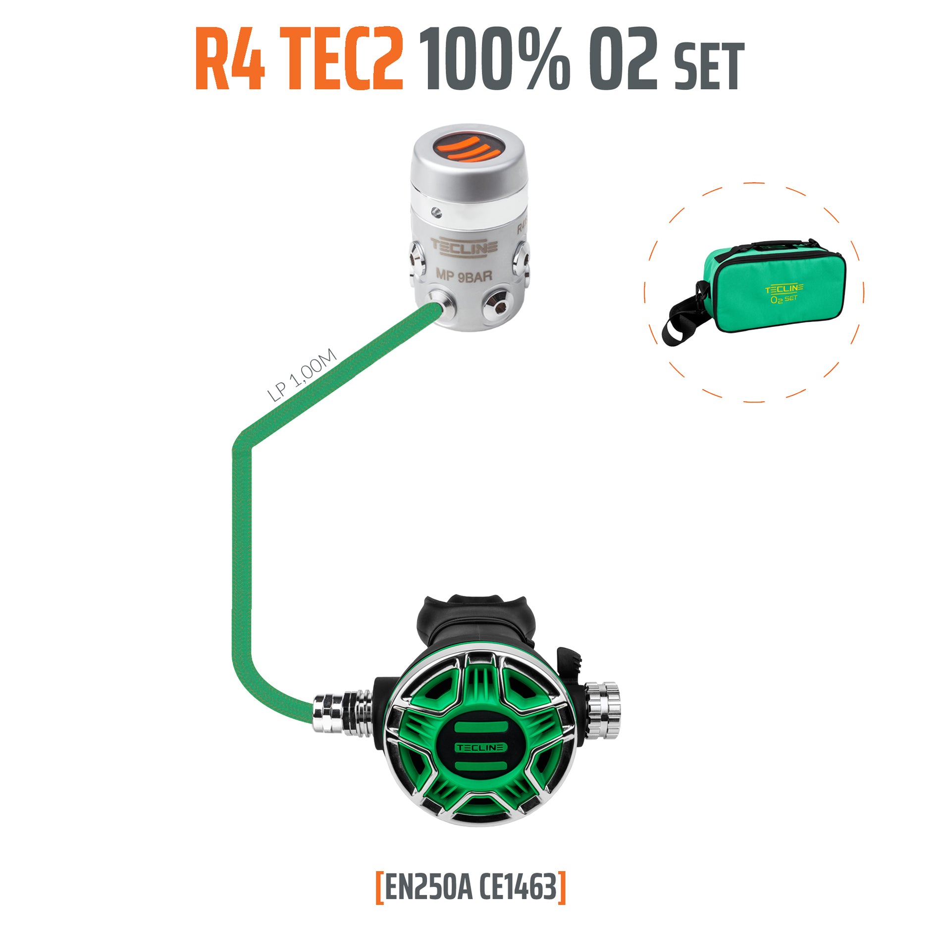 R4 TEC2 100% O2 Set - DIN 26x2 Oxygen clean – DIR STORE